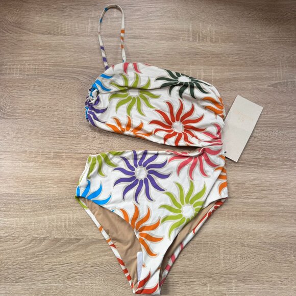 NWT Cala De La Cruz Marissa Asymmetric Cutout One Piece Swimsuit Small - Picture 5 of 13